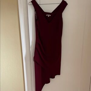 Charlotte Russe Deep Red Asymmetrical Dress